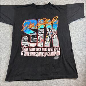 VTG 90s Dale Earnhardt Six Time Champion NASCAR Shirt Men Large Black Racing Car